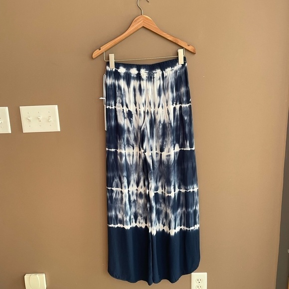 NWT Young Fabulous & Broke Palms Tie Dye Split Front Pants in Blue White Size XS - Picture 4 of 8